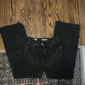 Levi’s ribcage wide leg black jeans